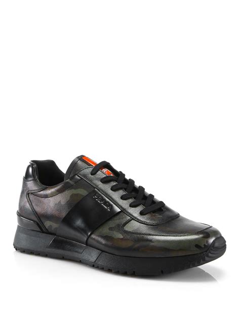 prada work low top sneakers|Prada camouflage sneakers.